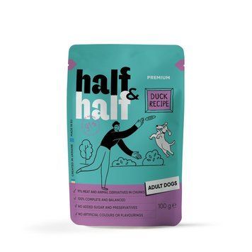 Корм вологий Half&Half Duck in Gravy for Adult Dogs шматочки качки в соусі для дорослих собак 100 г 4820261921243 фото