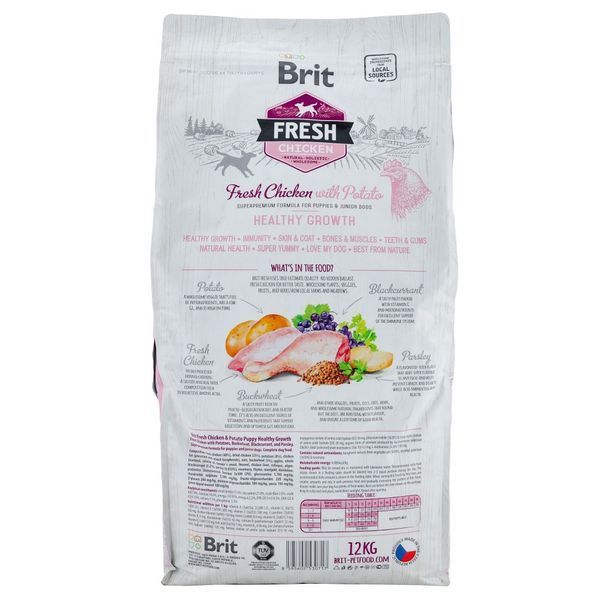 Корм сухий Brit Fresh Chicken/Potato Puppy для цуценят та молодих собак всіх порід з куркою та картоплею 12 кг 8595602530717 8595602530717 фото