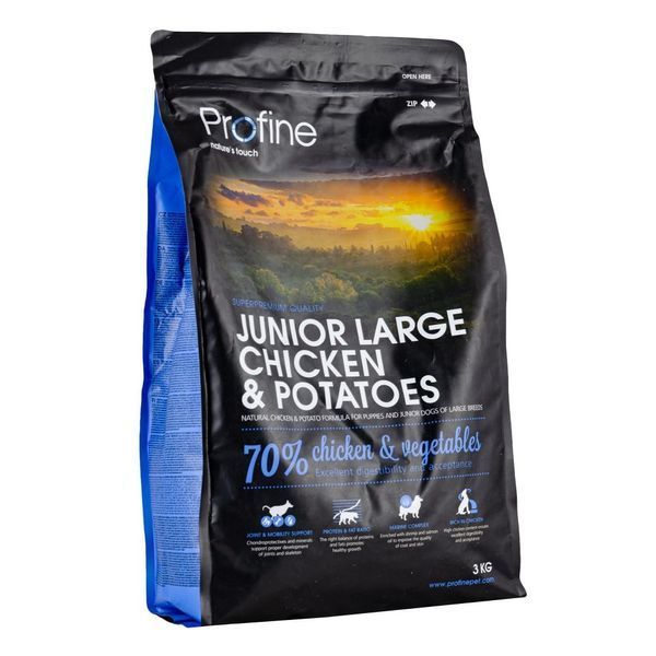 Корм сухий Profine Junior Large Breed для цуценят та молодих собак великих порід вагою від 25 кг з куркою та картоплею 3 кг 170535/7398***** фото