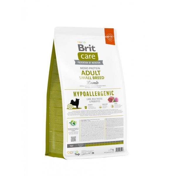 Корм сухий Brit Care Dog Hypoallergenic Adult Small Breed для дорослих собак малих порід від 1 до 10 кг гіпоалергенний з ягням 8595602566150 8595602566150 фото