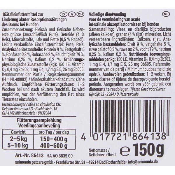 Корм ветеринарний вологий Integra Protect Intestinal Pure Turkey моно індичка для собак при порушенні кишково штункового тра 4017721864138 86413IPR фото