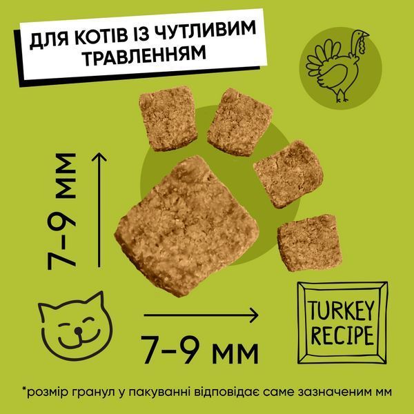 Корм сухий HalfHalf для котів із чутливим травленям з індичкою 8 кг 20833 фото