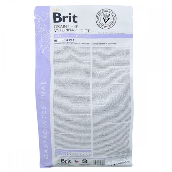 Корм сухий Brit Grain Free VetDiet Cat Gastrointestinal для котів при порушенні травлення з оселедцем лососем яйцем та горохом 170963/528424 фото