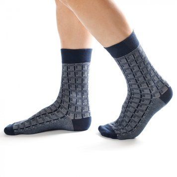 Шкарпетки з принтом клітинка високі безшовні дихаючі якісні ORGANIC cotton JILL ANTONY 31016-8 фото