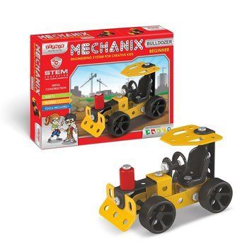 Металевий конструктор розвиваючий набір MECHANIX Бульдозер (2 моделі + інструменти) Zephyr 8904136010594 1059 8904136010594 фото