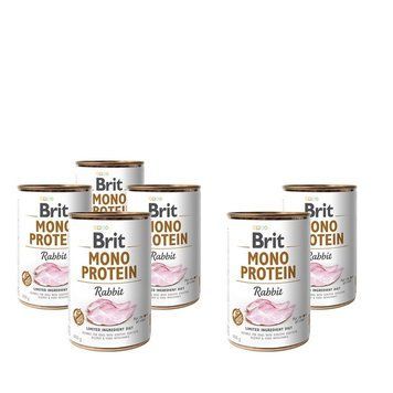 Корм вологий Brit Mono Protein Dog для дорослих собак з кроликом 400 г набір з 6 шт 2700000022405 VAFO_022412***** фото