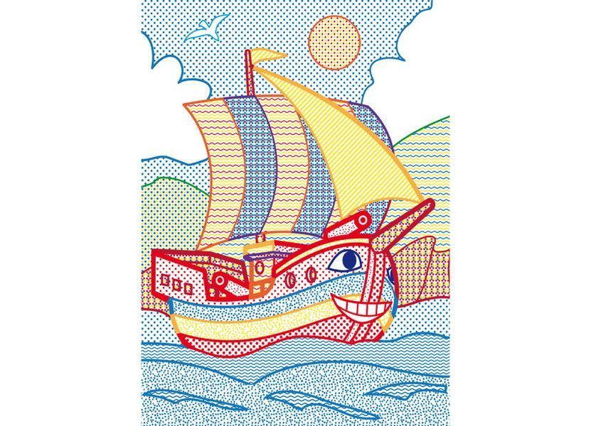 Великі водяні розмальовки з кольоровим контуром. Кораблі (Crystal Book) F00025848 фото
