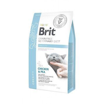 Корм сухий Brit Grain Free VetDiet Cat Obesity для котів з зайвою вагою та ожирінням з куркою та горохом 2 кг 170966/528479 фото