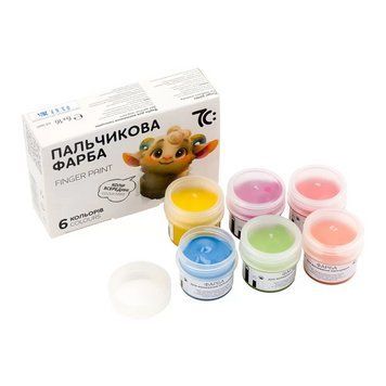 Пальчикові фарби 6 кольорів 16 мл, Гамма 7C40601 4820219217503 7C40601 фото
