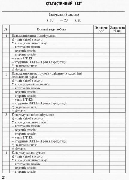 Журнал щоденного обліку роботи практичного психолога О376040У 9789667467609 9789667467609 фото