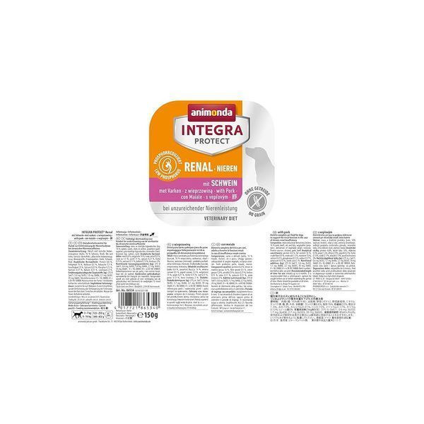 Корм ветеринарний вологий Integra Protect Renal with Pork моно свинина для собак при хворобах нирок 150г 4017721865340 86534IPR фото