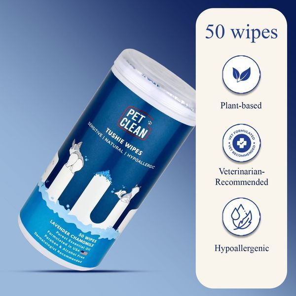 Серветки вологі Pet Clean PET TUSHIE WIPES гіпоалергенні для домашніх тварин з ароматом Алое Вера 50шт 8939111099370 8939111099370 фото