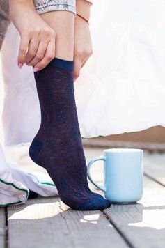 Бордові шкарпетки високі жаккард безшовні якісні 100% ORGANIC cotton JILL ANTONY 36-39 31023 фото