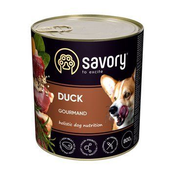 Корм вологий Savory Dog Gourmand Duck паштет для дорослих собак усіх порід з качкою 800 г 4820232630952 фото