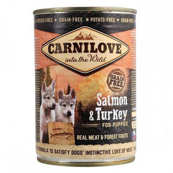 Корм вологий Carnilove Puppy k консерви для цуценят з лососем та індичкою 400 г 8595602529315 100130/529254 фото