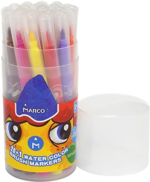 Фломастери-кісточка Marco Super Washable 21 колір в тубусі 1633-21PD фото