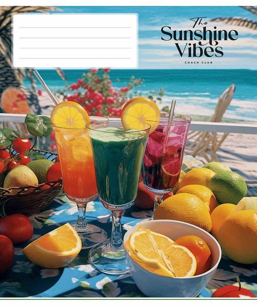 Комплект 5 шт загальних зошитів Sunshine vibes. Зошит Школярик 48 арк. у клітинку 3319 048-3319K 4820006470081 4820006470081_7 фото