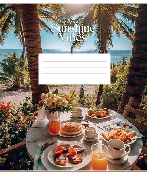 Комплект 5 шт загальних зошитів Sunshine vibes. Зошит Школярик 48 арк. у клітинку 3319 048-3319K 4820006470081 4820006470081_7 фото