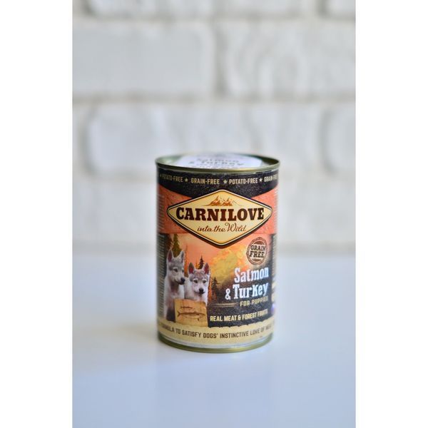 Корм вологий Carnilove Puppy k консерви для цуценят з лососем та індичкою 400 г 8595602529315 100130/529254 фото
