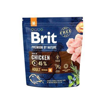 Корм сухий Brit Premium Dog Adult M для дорослих собак середніх порід вагою 10-25 кг з куркою 1 кг 8595602526345 170815/6345 фото
