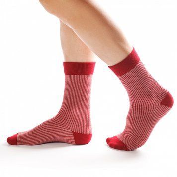 Високі шкарпетки у смужку безшовні якісні 100% ORGANIC cotton JILL ANTONY червоні 38-40 31017 фото