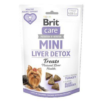Ласощі Brit Care Mini Treats Liver Detox для собак малих порід детокс печінки індичка смак чорниця 50 г 8595602578573 8595602578573 фото