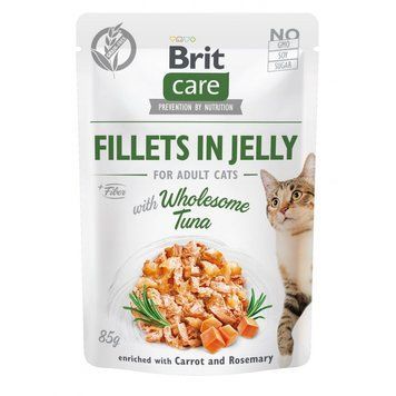 Корм вологий Brit Care Fillets in Jelly Wholesome Tuna для котів філе в желе з тунцем 85 г 100533/0556 фото