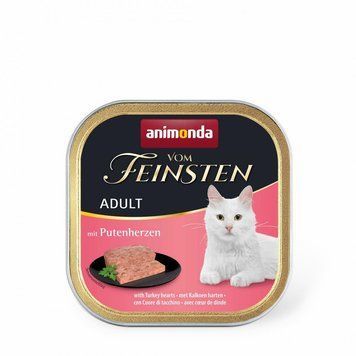 Корм вологий Vom Feinsten Adult with Turkey hearts для котів з індичими серцями 100 г AM-83203 фото