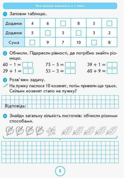 Математика. 2 клас. Робочий зошит до підручника Г.П. Лишенка. Ч. 1 9786170956927 фото