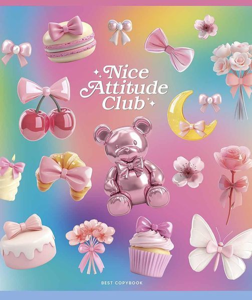Набір 5 шт, зошит загальний, Nice Atitude Club. Зошит Star у клітинку 60 арк. 3525 4823088231946 4823088231946_048-3525L фото