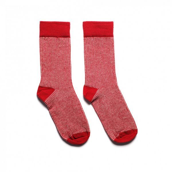 Високі шкарпетки у смужку безшовні якісні 100% ORGANIC cotton JILL ANTONY червоні 38-40 31017 фото