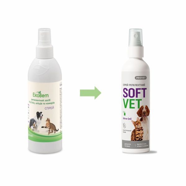 Спрей Provet SOFTVET репелентний для котів та собак 250 мл PR244153 PR244153 фото