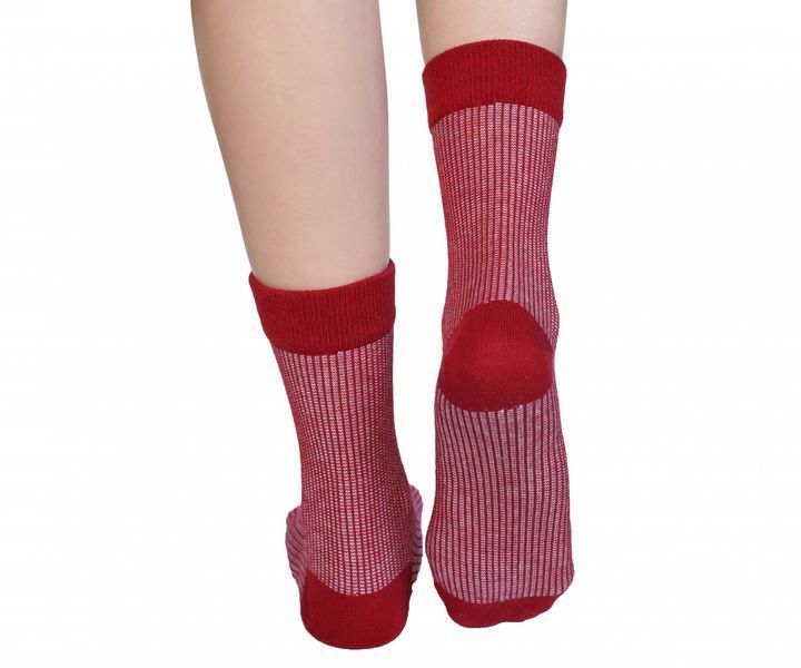 Високі шкарпетки у смужку безшовні якісні 100% ORGANIC cotton JILL ANTONY червоні 38-40 31017 фото