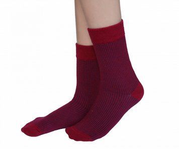 Високі шкарпетки у смужку безшовні якісні 100% ORGANIC cotton JILL ANTONY малинові 38-40 31018 фото