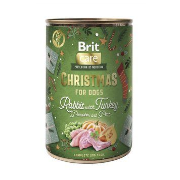 Корм вологий Brit Care Christmas for Dogs Rabbit with Turkey для дорослих собак різдвяна вечеря з кроликом та індичкою 400 г XMASS_101335 фото