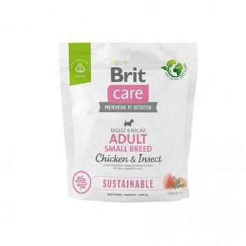 Корм сухий Brit Care Dog Sustainable Adult Small Breed для собак малих порід з куркою та комахами 1 кг 8595602559268 8595602559268 фото