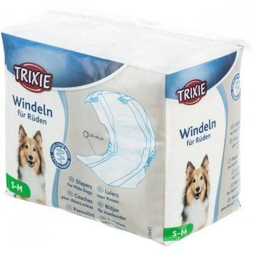 Підгузки Trixie для кобелів поліестер розмір S-M 30-46 см 12 шт 4011905236414 4011905236414 фото