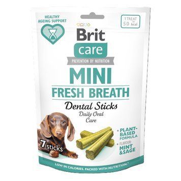 Ласощі Brit Care Mini Treats Fresh Breath для собак малих порід для зубів і свіжості подиху 7 шт/120 г 8595602578580 8595602578580 фото