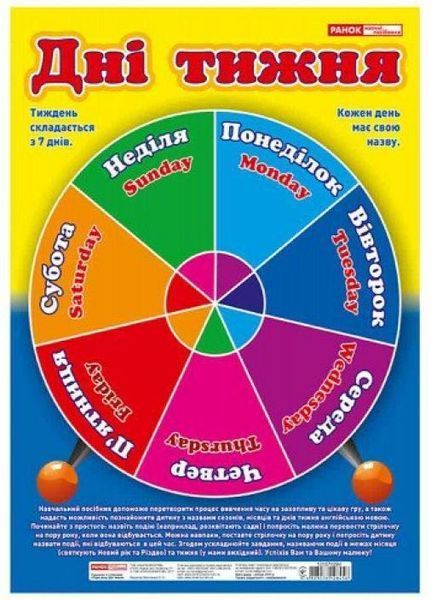 Плакат. Пори року. Дні тижня 20х28см 13107129У 4823076128456 4823076128456 фото
