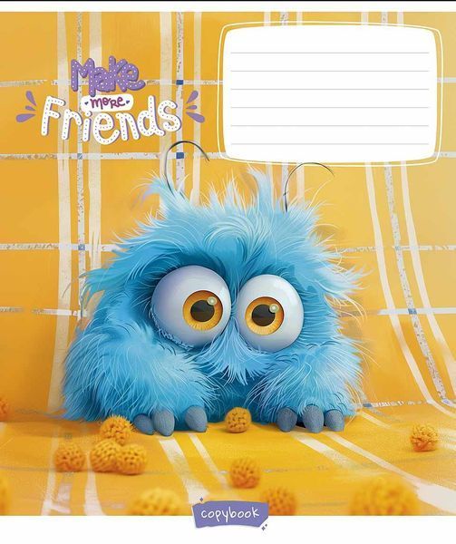Комплект 5 шт учнівських зошитів Make more friends. Зошит Школярик 12 арк. у косу лінію 3453 4820006472535 4820006472535_012-3453C фото