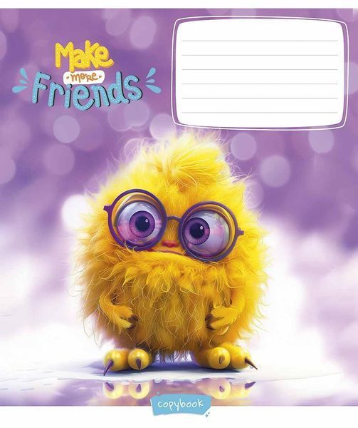Комплект 5 шт учнівських зошитів Make more friends. Зошит Школярик 12 арк. у косу лінію 3453 4820006472535 4820006472535_012-3453C фото