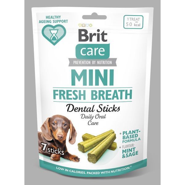 Ласощі Brit Care Mini Treats Fresh Breath для собак малих порід для зубів і свіжості подиху 7 шт/120 г 8595602578580 8595602578580 фото