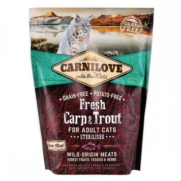 Корм сухий Carnilove Fresh Carp and Trout Sterilised for Adult Cats для дорослих стерилізованих та кастрованих котів 170876/7427 фото