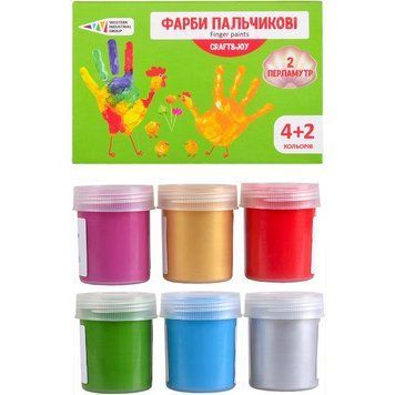 Фарби пальчикові 4 + 2 кольори, 40 мл Craft and Joy "Гамма" 322076/Cr 4820219214014 322076/Cr фото