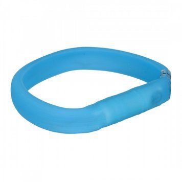 Нашийник Trixie Flash Light Ring USB для собак з підсвічуванням силіконовий синій широкий розмір M-L 50 cм/18 мм 4053032126718 4053032126718 фото