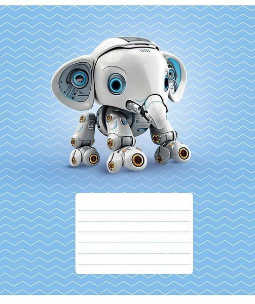 Зошити учнівські, набір 5 шт, Robot animals ВД-лак. Зошит Star у лінію 12арк. 3331 4820006472061 4820006472061_012-3331L фото