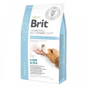 Корм сухий Brit Grain Free VetDiet Dog Obesity для собак для корекції ваги беззерновий з ягням індичкою та горохом 2 кг 8595602528073 170941/8073 фото