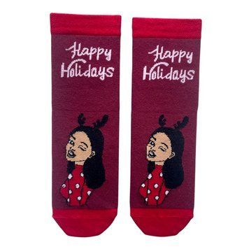 Новорічні шкарпетки з індійської бавовни "Happy Holidays!" 213108 213108 фото