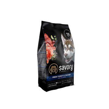 Корм сухий Savory Junior Large rich in Fresh Turkey and Chicken для молодих собак великих порід від 25 кг зі свіжою індичкою 4820232630204 4820232630204 фото