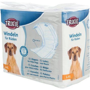 Підгузки Trixie для кобелів поліестер розмір L-XL 60-80 см 12 шт 4011905236438 4011905236438 фото